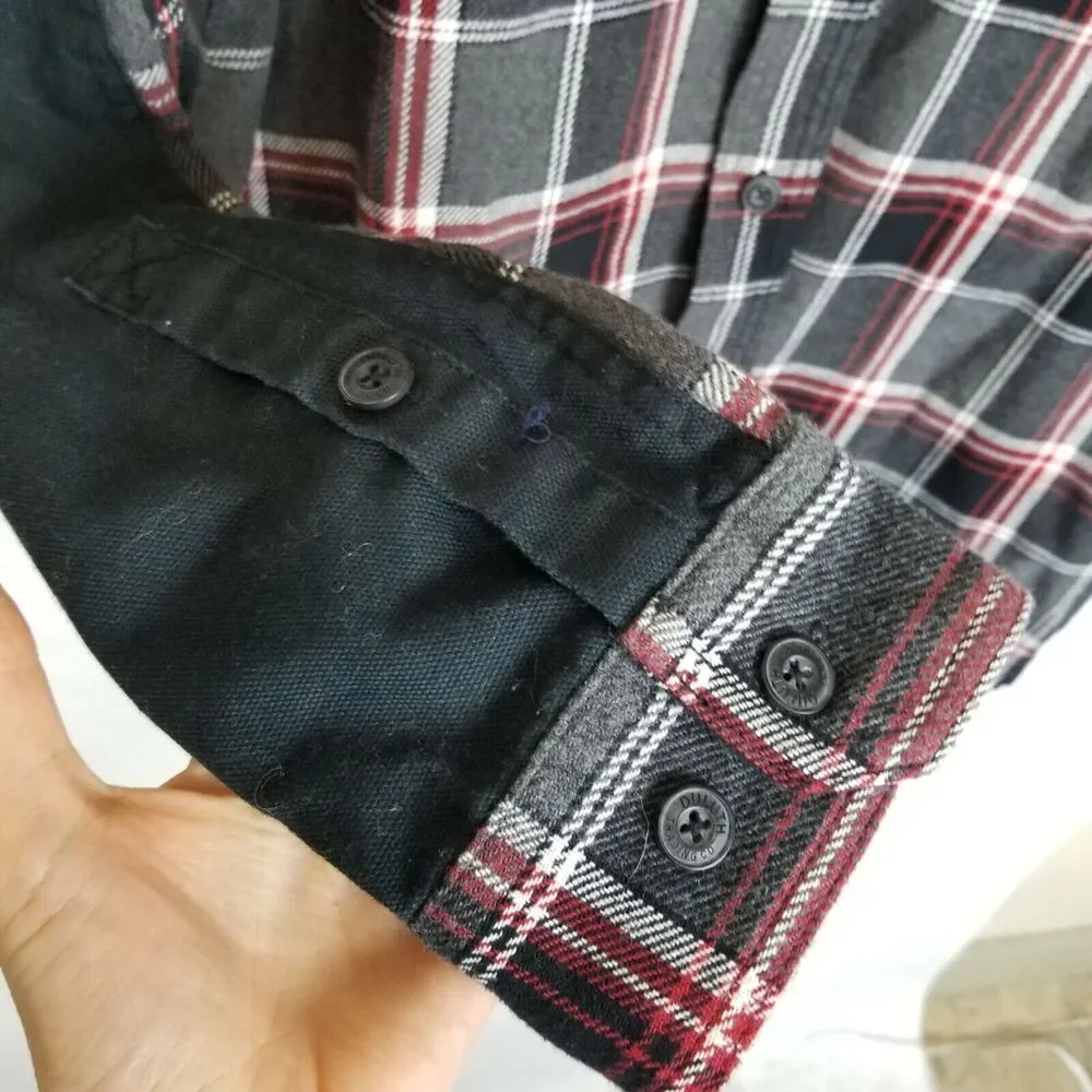Duluth Trading Co Mens Plaid Flannel Shirt Size XL Gorpcore Utility Outdoor Work